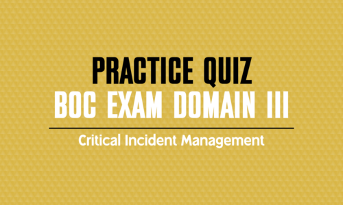 BOC Exam Domain III Practice Quiz